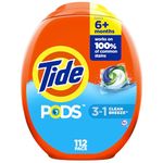 Tide PODS Laundry Detergent Soap Pacs, HE Compatible, 112 ct, Powerful 3-in-1 Clean, Clean Breeze