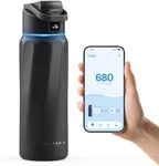 BOOST Smart Water Bottle with Reminder to Drink Water & Water Tracker Bottle - Double Wall Vacuum Insulated Water Bottle Stainless Steel, Wide Mouth 32 oz Water Bottles, Ideal for Gift - Black