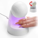 UV Light for Nails, Mini Nail Cure Light, USB Nail Dryer for Fast Curing,16W Portable Mini Nail U V Lamp for Gel Nail(White)