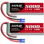 HRB 3S 5000mAh Lipo Battery EC5 100C 11.1V RC Lipo Battery Compatible with RC Car RC Plane RC Truck RC Boat (2packs)