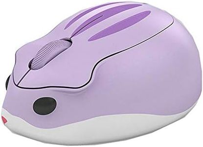 2.4GHz Wireless Cute Hamster Shape Less Noice Portable Mobile Optical 1200DPI USB Mice Cordless Mouse for PC Laptop Computer Notebook MacBook Kids Girl Gift (Purple)