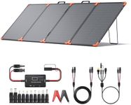 200 Watt Portable Solar Panel for Power Station,Camping Essentials,200W 19V Foldable Solar Panel with PWM Controller for 12V Battery,23.5% High Efficiency IP68 Waterproof 4 Kickstands for RV Camping
