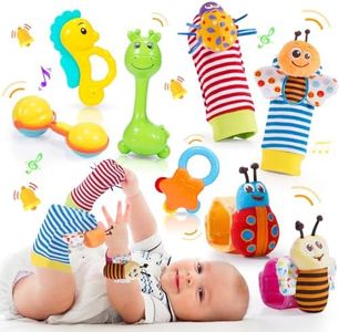 Adeokay Juguetes Bebes 3-9 Meses, Sonajero Bebe Sonajero Calcetines y Muñequeras para Bebé Regalo Niña 1 Año Juguetes Niños 1 Año Sonajero Bebe 3-6-12 Meses Brinquedos Bebe 0-3 Meses Regalo Bebe