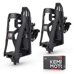 KEMIMOTO ATV Cup Holder, A Pair Upgraded Motorcycle Drink Holders Bike Water Bottle Holder Speaker Mount with 0.6”-1.56” Metal Clamp for ATV Motorcycle Bike Boat Stroller Walker Scooter Golf Cart