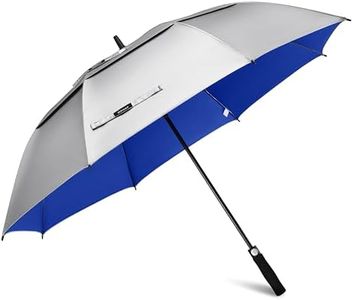 Gonex 72 Inch Silver Extra Large Golf Umbrella, UV protection Automatic Open Travel Rain Umbrella with Windproof Water Resistant Double Canopy, Oversize Vented Umbrellas for 3-4 Men, Blue