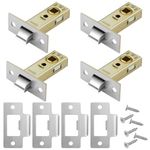 Pimoys 4 Set 45mm Tubular Latch, Internal Door Lock Mortice Latch Polished Door Latch for Sprung Lever Door Handles