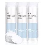 MSQ Cotton Rounds (300 Count), Makeup Remover Pads,100% Pure Cotton, Facial Cleansing Round Cotton Pads, Lint-Free