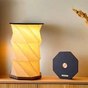 Travel Gifts Portable lamp with Touch Dimmer, Travel Lamp Warm Light, Foldable Paper Lamp, Rechargeable Small Battery Table Lamp for Bedroom Living Room, Traveling gifts for Women, Men & Couples