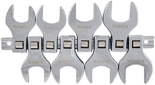 Sunex 9730 1/2-Inch Drive Jumbo Metric Crowfoot Wrench Set, sizes 24-32, 8-Piece