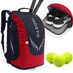 INOXTO 40L Tennis Bags for Women and Men Large Tennis Backpack Can Hold 2 Tennis Rackets, Waterproof and Breathable Pickleball Bag With Independent Shoe Storage for Tennis Badminton Travel Camping