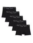 PUMA Men's Boxer Slip, Black/Black, M (Pack of 5)