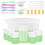 Silicone Measuring Cups for Resin Supplies, Resin Cups Kit with 600ml & 100ml Resin Mixing Cups and Tools, Silicone Cups for Resin Molds, Epoxy Resin Cups, Cooking, Casting Moulds, Jewelry Making