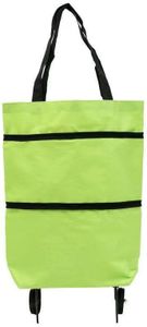Bolsa de la Compra con Ruedas, Carro de la Compra 2 en 1 20L Carro de la Compra Plegable, Carro de la Compra Plegable para el hogar supermercado Bolsa Duradera (Verde)