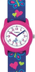 Timex Kids T89001 Hearts and Butterflies Watch with Elastic Fabric Strap