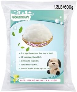 GOMICRAFT Stuffing for Stuffed Animals, Crafts and Crochet, Fiber Fill Pillow Stuffing Ployester. 600g/1.3lb