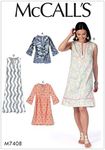 McCall's 7408 Misses' Sewing Pattern Tunic and Dresses Tissue, Size XS-S-M