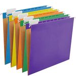 Y YOMA 25 Pack Colored Hanging File Folder Letter Size Decorative File Folder Cute Pretty Hanging Folder Organizer for Filing Cabinet Office Home with 1/5-Cut Adjustable Tabs, Assorted Color