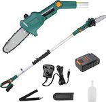 Cordless Pole Pruner, 20 V Li-Ion Battery Telescopic Pole Saw, Electric Telescopic Pruner, with 2.5 Ah Battery/Charger, 200 mm Blade Length, 5m/s Chain Speed