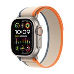 Apple Watch Ultra 2 [GPS + Cellular 49mm] Smartwatch with Rugged Titanium Case & Orange/Beige Trail Loop - M/L. Fitness Tracker, Precision GPS, Action Button, Extra-Long Battery Life - M/L