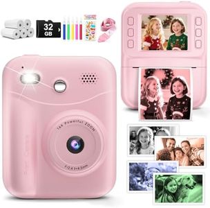 MINIBEAR Kids Camera Instant Print with Color Paper, Instant Camera for Kids Digital Camera Toddler Toys Christmas Birthday Gifts for 3 4 5 6 7 8 9 10 Year Old Boys Girls Video Camera (A26-Pink)