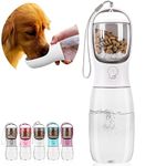 AVELORA Dog Water Bottle,Portable pet Water Bottle with Food Container,Outdoor Portable Water Dispenser for Cat,Rabbit,Puppy and Other Pets for Walking,Hiking,Travel(19oz)