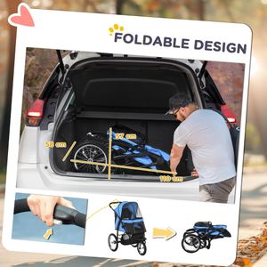 PawHut Dog Stroller – Blue Pet Carrier with Foldable Design