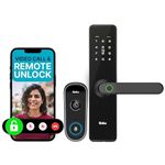 Qubo Smart Door Lock Essential + Video Doorbell Pro Combo from Hero Group | Instant Phone Visitor Video Call | Intruder Alarm | 3MP 2K Resolution | 2-Way Talk | NightPulse Vision