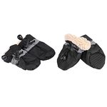 Anti-Slip Dog Boots, 4Pcs/Set Dog Paw Protection Pet Shoes Waterproof Dog Socks-Super Soft Cotton Padded/Washable/Fit for Small and Medium Pets(Black 4)