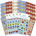 VKPI 1000+ Pieces Rewards Stickers for Students, Teacher Encouraging Stickers School Classroom Supplies, Incentive Words Cute Animal Motivational Sticker, Potty Training Stickers for Kids, Blue Cover