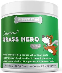 Wonder Paws Grass Hero, Grass Burn Spot Chews – Neutralizes Urine to Prevent Yellow Lawn Spots – Dog Pee Lawn Saver, Spot Treatment & Urinary Health – Cranberry & Methionine – 60 Soft Chews