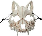 Japanese Halloween Mask Resin Mask Half Face Skull Scary Mask Cosplay Decorative (Color J)