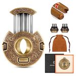 CIGARLOONG Cigar Punch Cutter Bronze Engrave Double Size Drill Cigar Hole Cutter(Gold1)