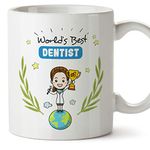 MUGFFINS Dentist Mug - World's Best Dentist - Funny Odontology Gift/Present - Tea/Coffee Ceramic Cup 11oz