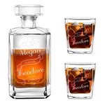 Maverton Whiskey Set with 2 Glasses for man - Personalized Tumblers - 23 fl oz. Universal Carafe - For Wedding - For her - For couples - Customized set - Couple