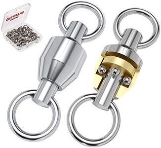 GOTRAYS 25pcs Ball Bearing Swivels, Stainless Steel Fishing Rolling Barrel Swivel, Heavy Duty Fishing Swivels Connector with Solid Tackle Fishing Accessories for Saltwater Freshwater