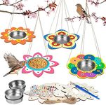 Fennoral 4 Pack Bird Feeder Kits for Kids Make Your Own Bird Feeders Wooden Arts and Crafts for Kids Ornaments DIY to Paint Bird Feeders Craft for Spring Summer Garden Outdoor Activities Project