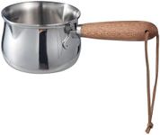 IMEEA Mini Saucepan Milk and Butter Warmer - 8.5oz/250ml Tri-Ply Stainless Steel with Wood Handle for Small Portions