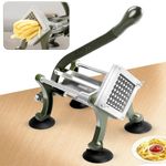 French Fry Cutter,Potato Slicer, Potato Cutter, Professional French Fry Cutter Stainless Steel with 1/2-Inch Blade for Potatoes Carrots Cucumbers (1/2-Inch Blade)