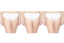 BLAZON Women's Cotton Hosiery Hipster (Pack of 3) (001 Plain_White_L_White_L)