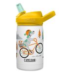 CamelBak eddy+ Kids Water Bottle with Straw, Insulated Stainless Steel - Leak-Proof when Closed, 12oz, Biking Dogs