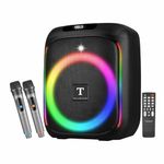 TRONICA 6.5" Thunder Rowdy PartyPal 50W Speaker with with Dual Wireless Digital IC Microphone Wireless Karaoke mics-Supports BT/USB/SD Card/FM & Mobile/pc/Laptop/aux (6 Hours Play Back)