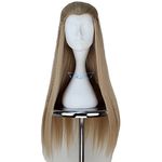 Angelaicos Unisex Braids Prestyled Straight Halloween Costume Cosplay Party Full Wigs Long Blonde