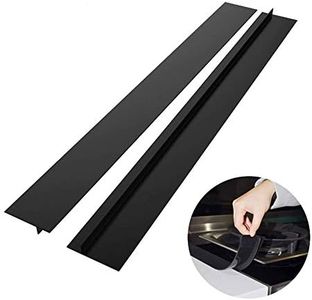 Silicone Kitchen Stove Counter Gap Covers, Kitchen Counter Gap Anti-Slip Non-Tacky Filler Seals Spills Between Counter, Stovetop, Oven, Washer, Set of 2 (25 Inches, Black) by liboyixi