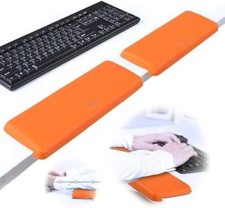 UnivoColors L-Shaped Desk Edge Cushion,PU Leather,Non-Slip,Separate Design,Memory Foam Desk Edge Support,Ergonomic Design for Long-Hour Work(11.8 * 3.9 inch 2-Piece Set of Tangerine)