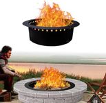 Smokeless Fire Pit Insert 42" - Round Steel Foldable Fire Pit Insert with Air Vents and Coller Support - DIY Fire Ring in or Above Ground for Patio Garden Outdoor Bonfire Camping Accessories