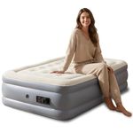 NIHITI ENTERPRISE Single Air Bed Inflatable Mattress with Free Electric Pump Quick Self-Inflation/Deflation Guest Air Mattress Blow up Bed for Home Camping Versatile Sofa Cum Air Bed