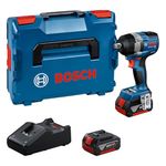 Bosch Professional 18V System Cordless Impact Wrench GDS 18V-750 C (incl. 2X GBA 5.0 Ah Batteries, GAL 18V-40 Charger, L-BOXX)