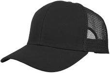 Gelante Mesh Trucker Baseball Cap Snapback Hat Structured Front Panel 1200-1PC Black