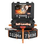 Sewer Inspection Camera with Self-Levelling, Drain Camera with Distance Counter, 9" 1080P Monitor Industrial Endoscope with DVR & Audio, 30M Pipe Cameras 12 LED Lights, 512Hz Transmitter, 32GB Card