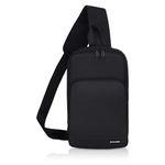 Elite carry Sling Bag for Crossbody | Trendy chest and shoulder bag for Men And Women | Adjustable Strap With Water-resistant | Mobile Bag, Travel, Daypack Office | Color-Black